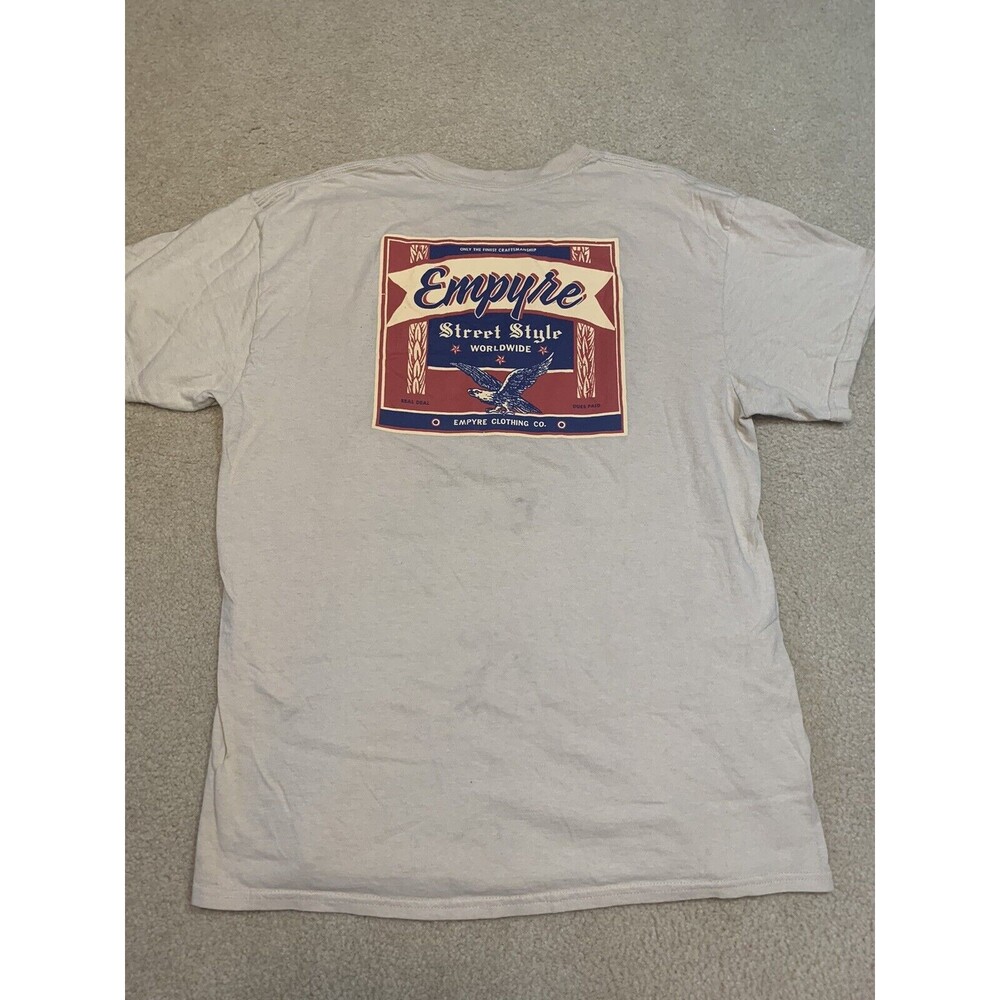 Empyre Mens Large Graphic T-Shirt w Eagle Vintage Retro Street Style 100% Cotton